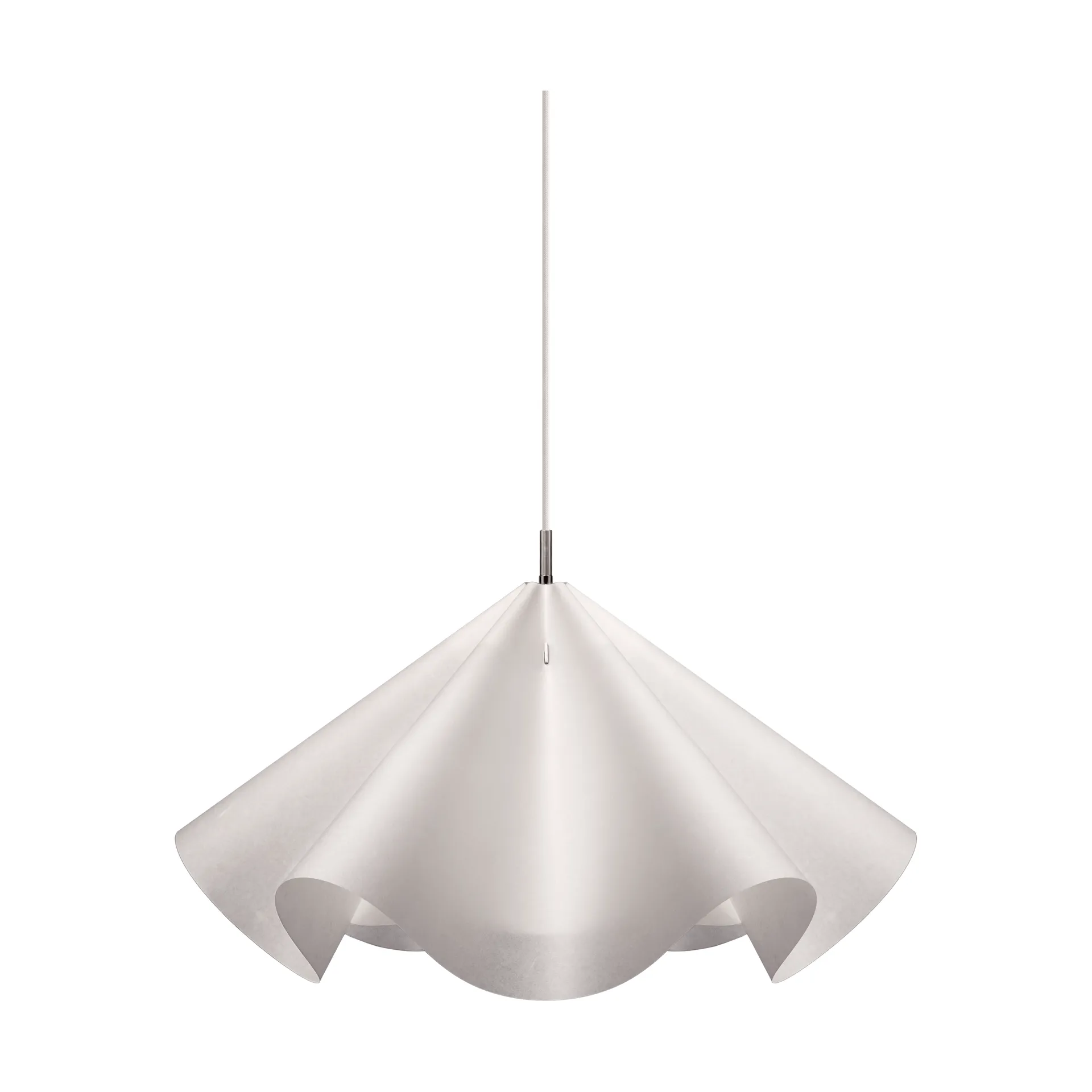 Sinuate pendel, White-stainless steel, stor Ø75x40 cm MOEBE