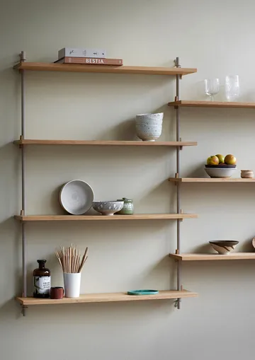 Wall Shelving vegghylle - Røkt eik-warm grey, 92x85x17,5 cm, WS.85.1 - MOEBE