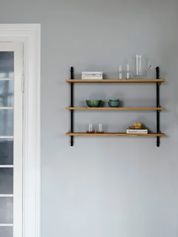 Wall Shelving vegghylle - Røkt eik-white, 92x65x17,5 cm, WS.65.1 - MOEBE