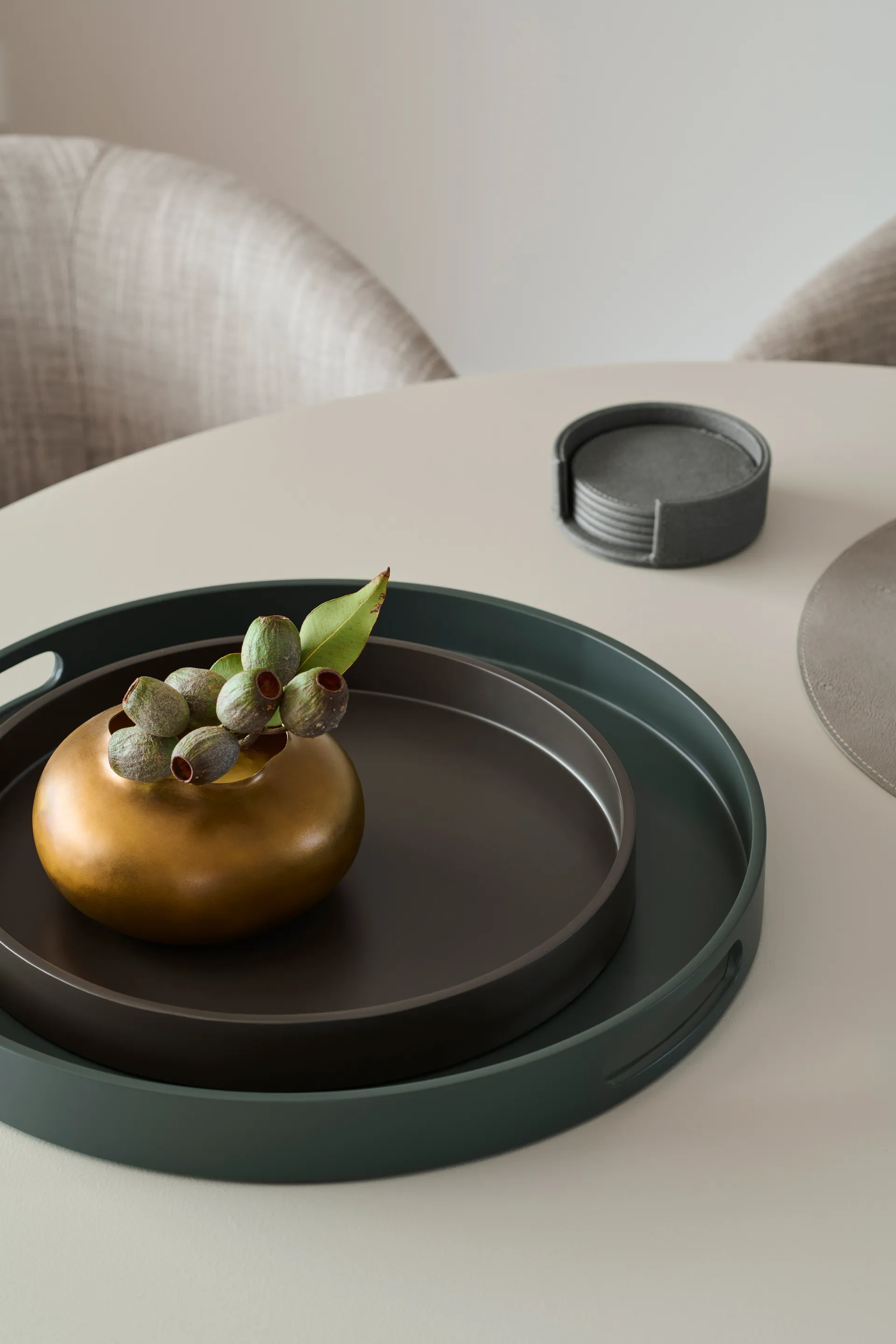 Sting glassunderlegg Ø12 cm 6 stk, Antracit Mojoo