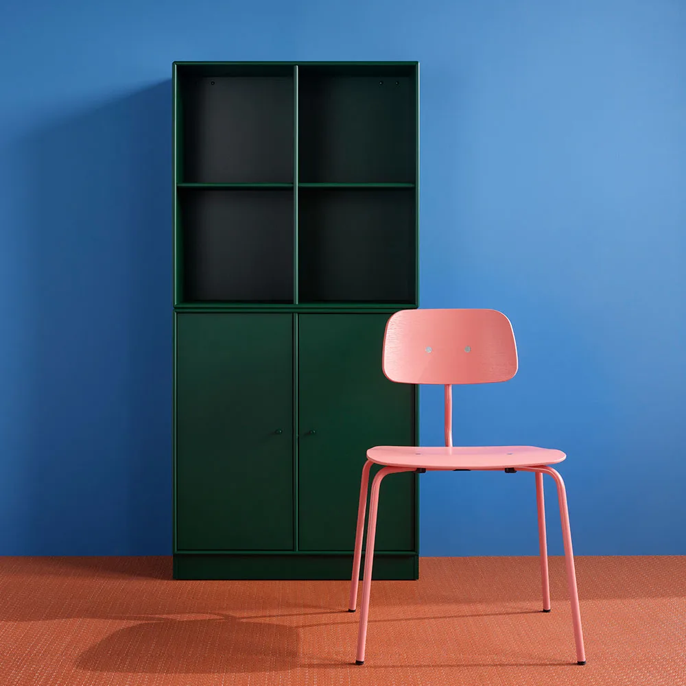 Kevi 2060 stol, rhubarb 147 lakkert stativ-beiset ask Montana