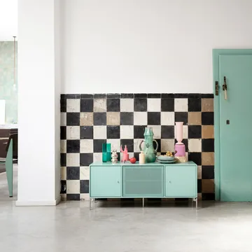 Octave I mediabenk - New white 101-sortlakkerte ben - Montana