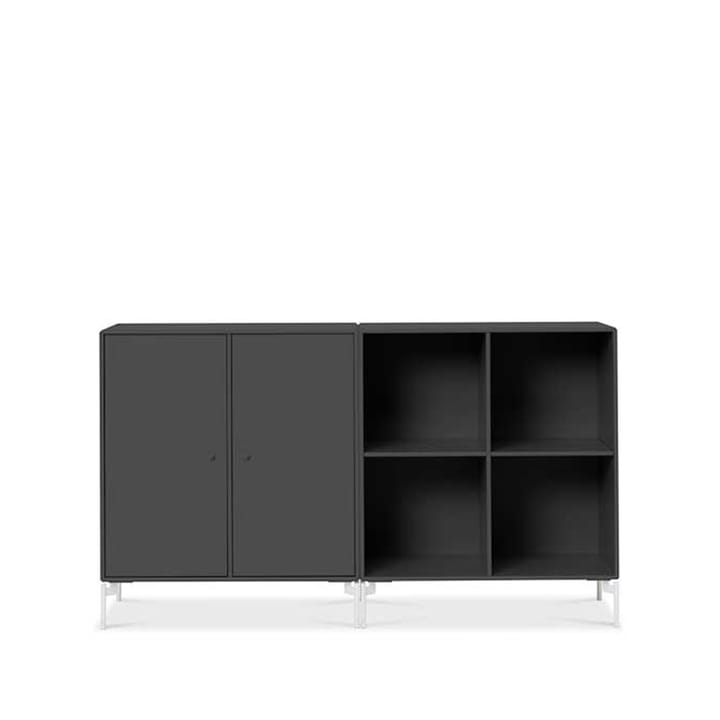 Pair sideboard - Anthracite 04, hvitlakkerte ben - Montana