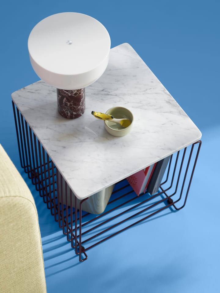 Panton Wire bordplate 34,8x34,8 cm, White marble Montana