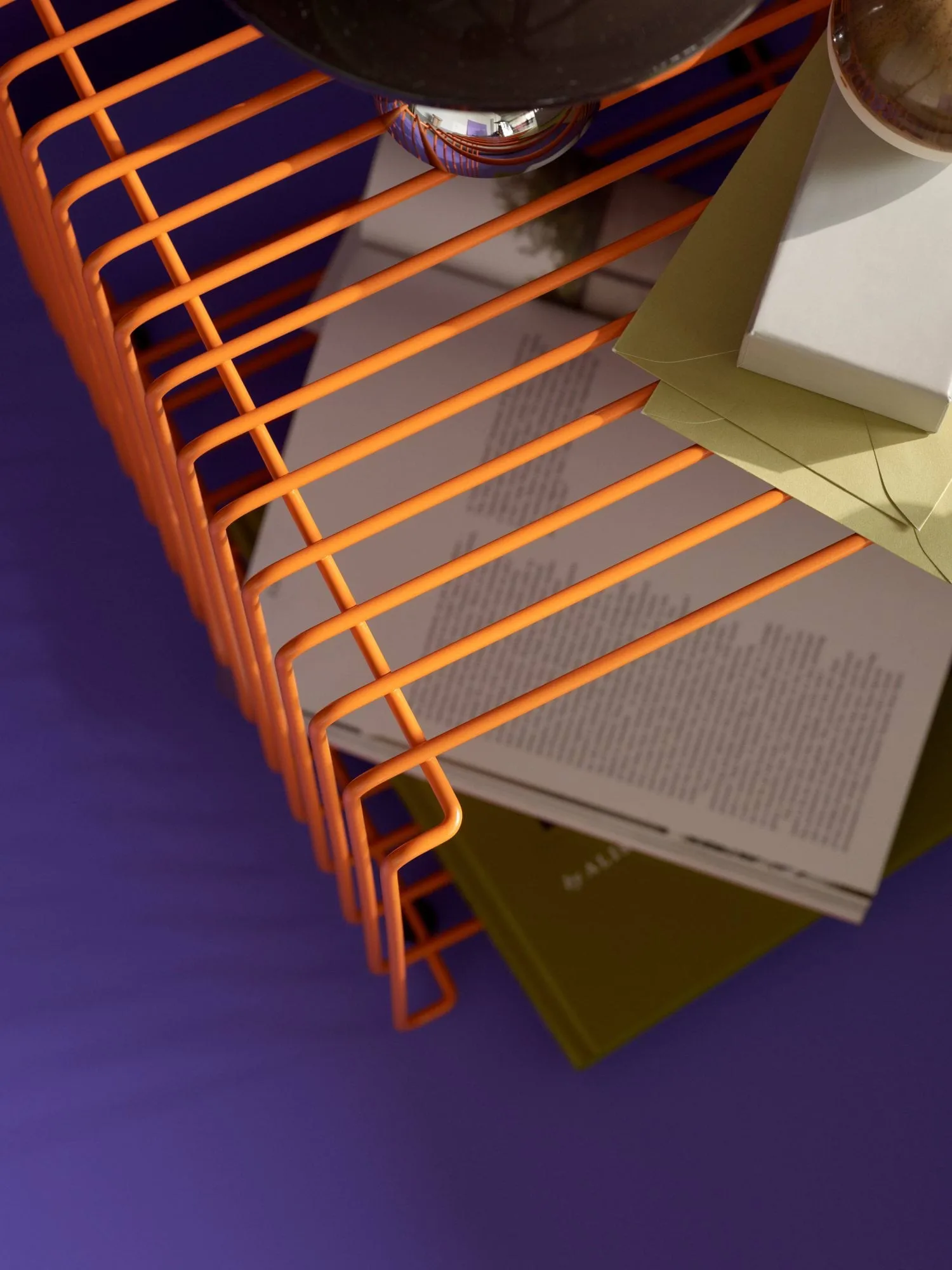 Panton Wire Single hylle 34,8x34,8x34,8 cm, Tangerine Montana