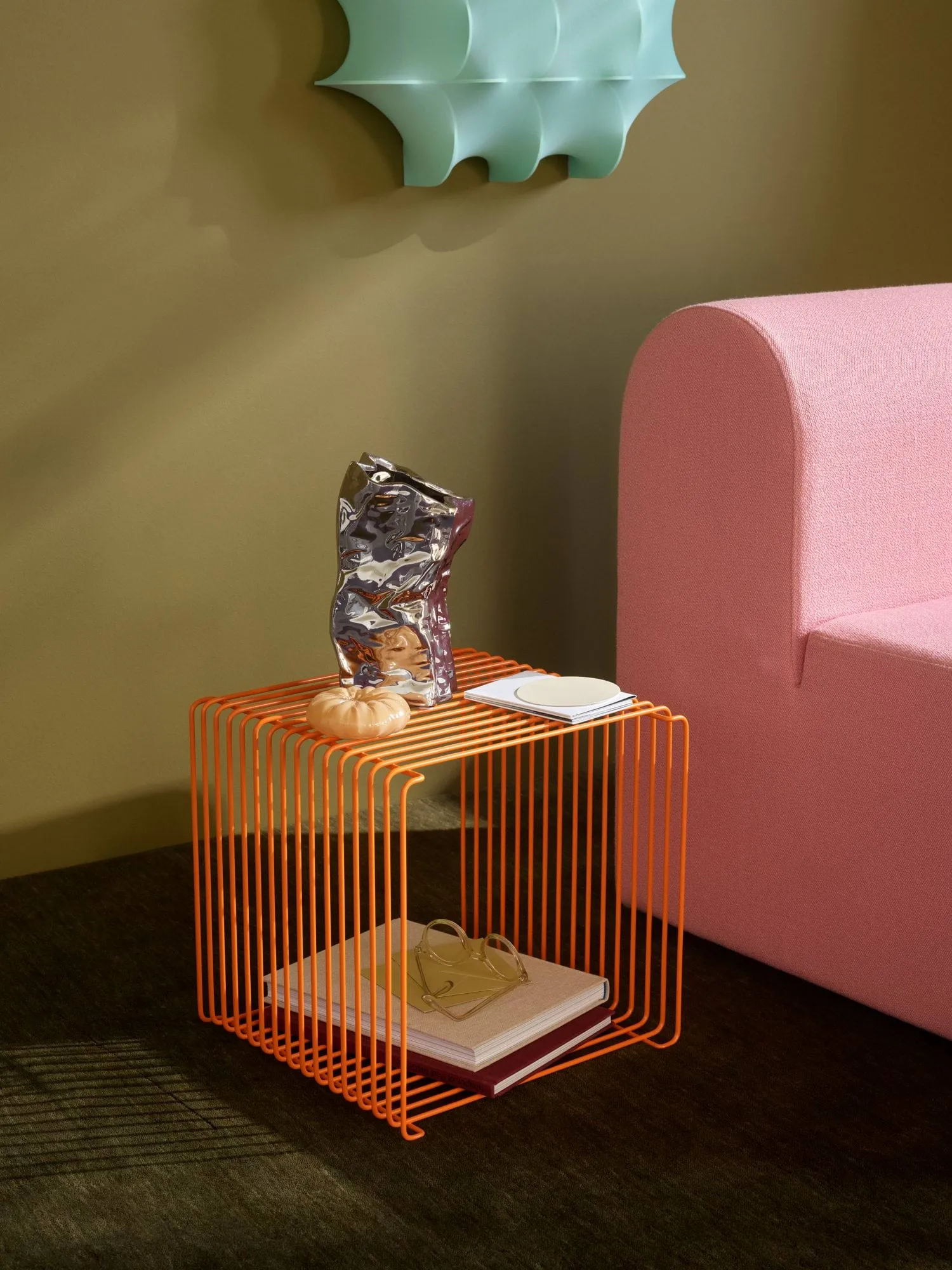 Panton Wire Single hylle 34,8x34,8x34,8 cm, Tangerine Montana