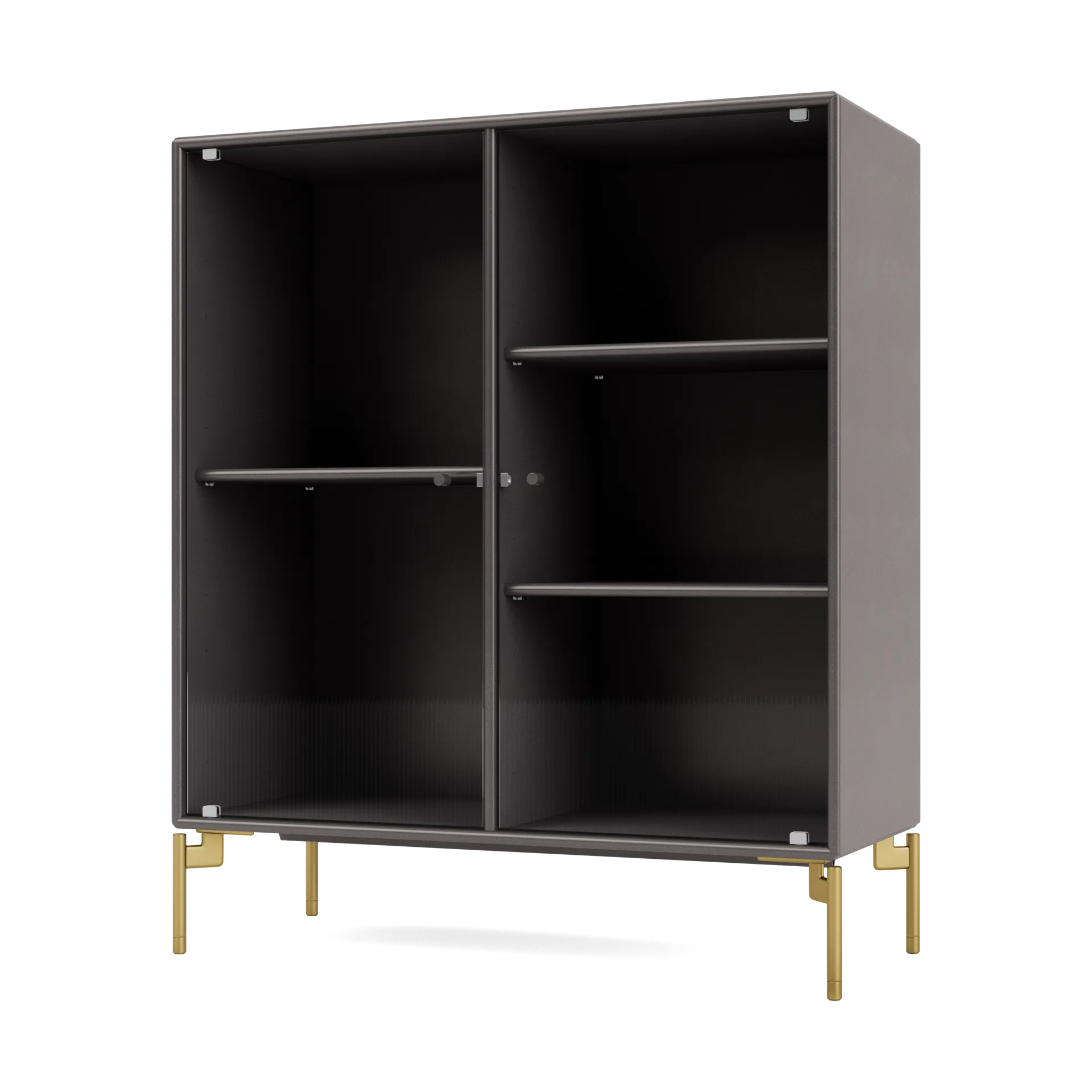 Ripple II vitrineskap 69,6 x 82,2 x 30 cm, Coffee-ben brass Montana