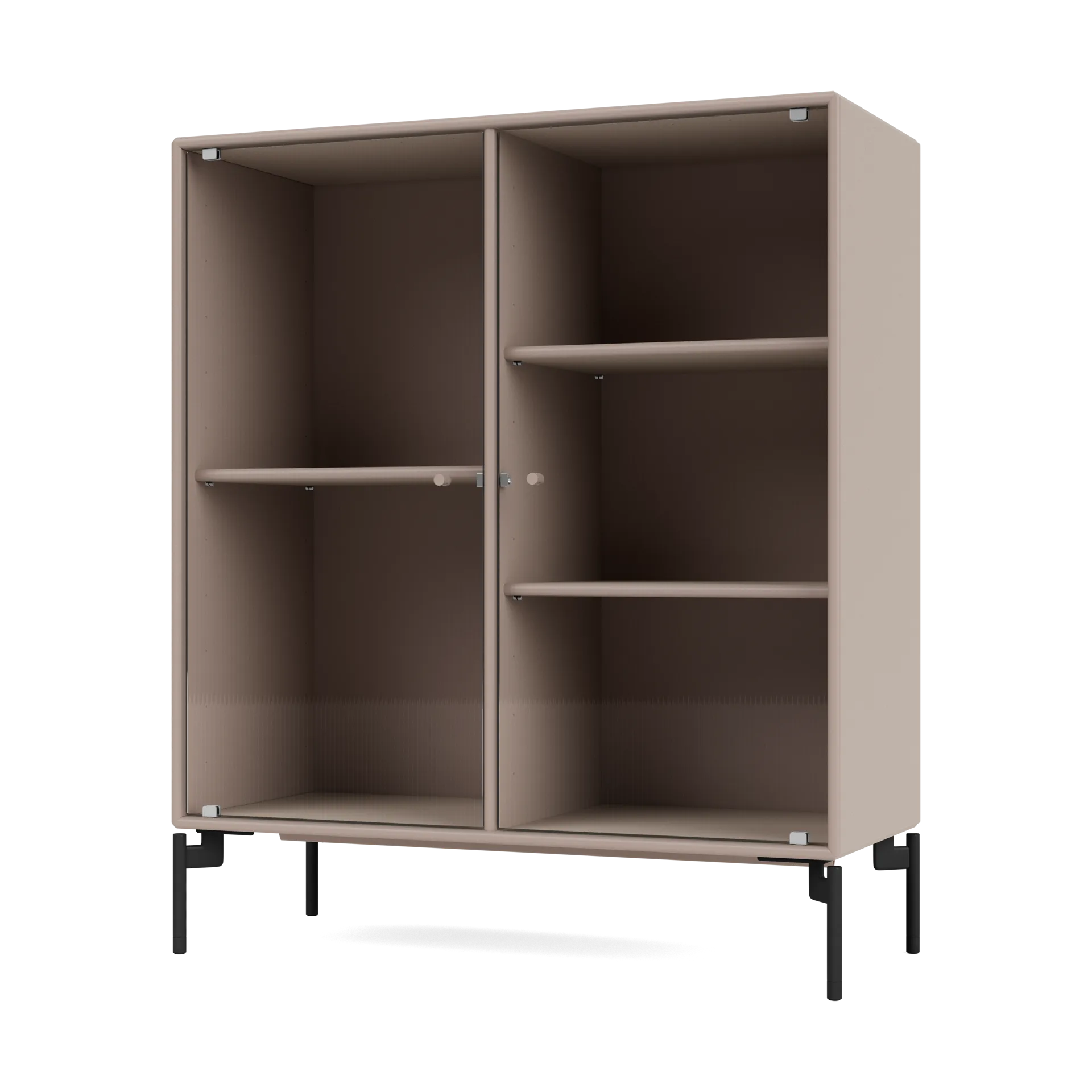 Ripple II vitrineskap 69,6 x 82,2 x 30 cm, Mushroom-ben black Montana