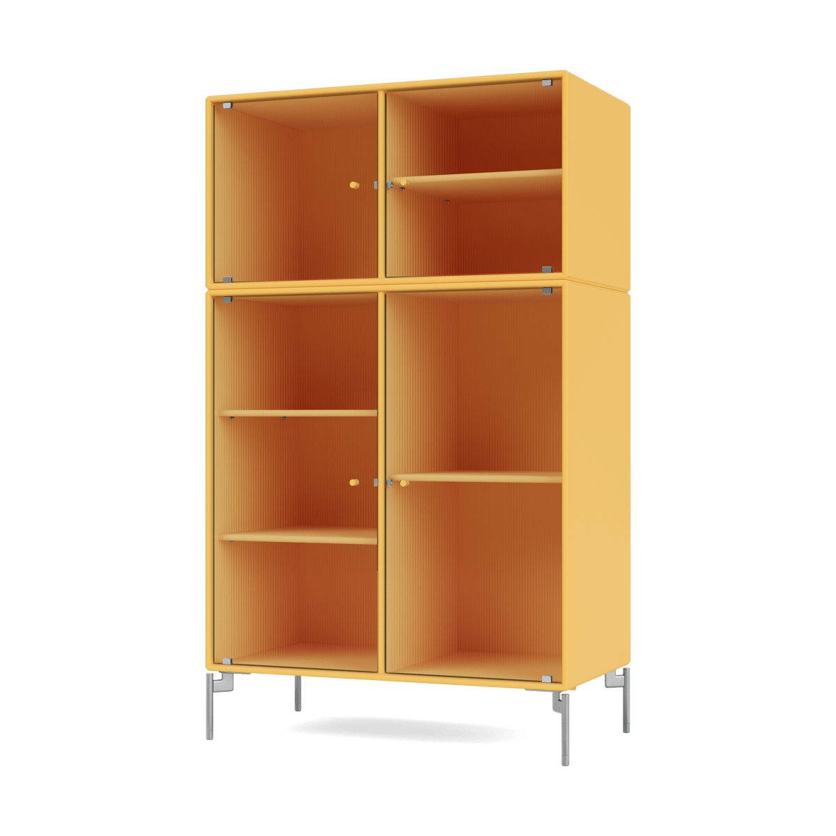 Montana Ripple III vitrineskap 69,6 x 117,6 x 38 cm Acacia-ben chrome
