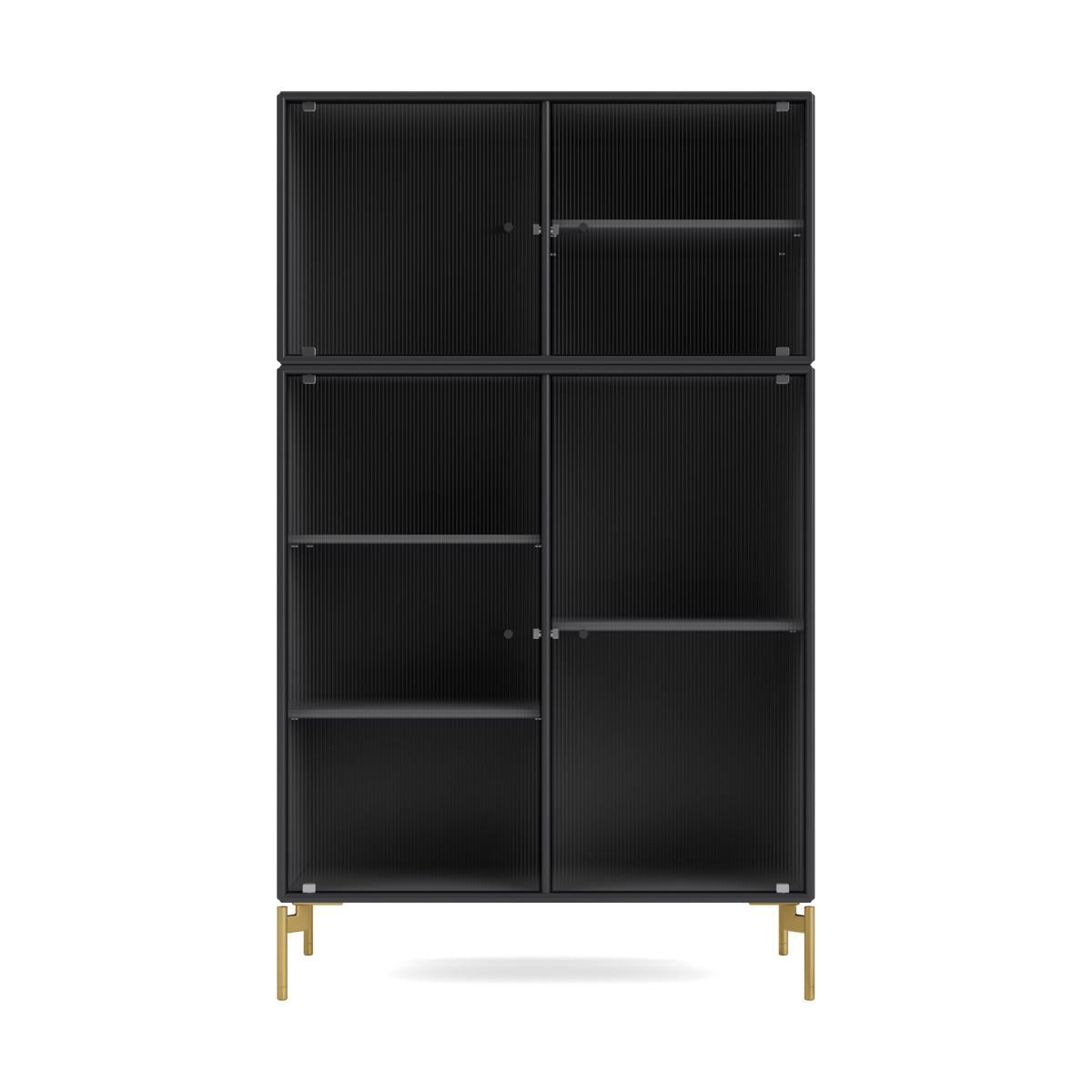 Montana Ripple III vitrineskap 69,6 x 117,6 x 38 cm Anthracite-ben brass