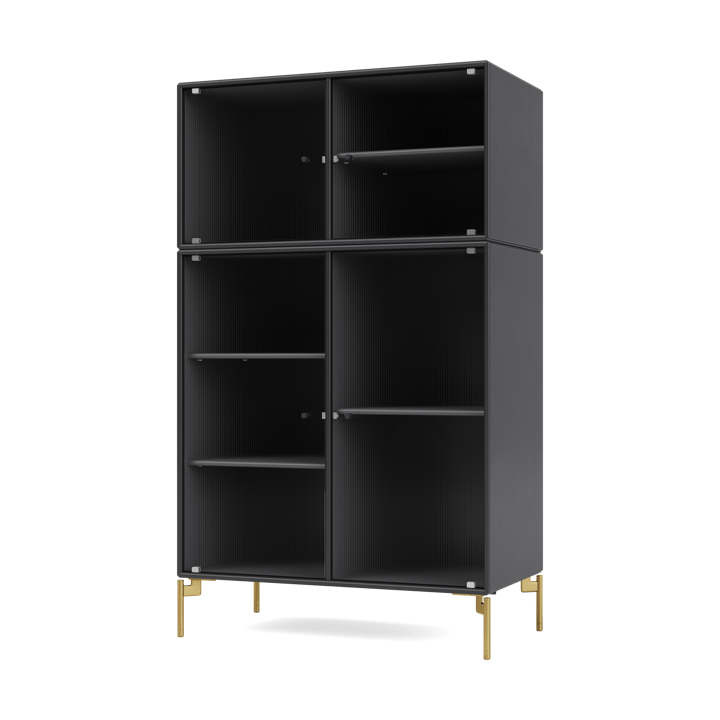 Ripple III vitrineskap 69,6 x 117,6 x 38 cm, Anthracite-ben brass Montana