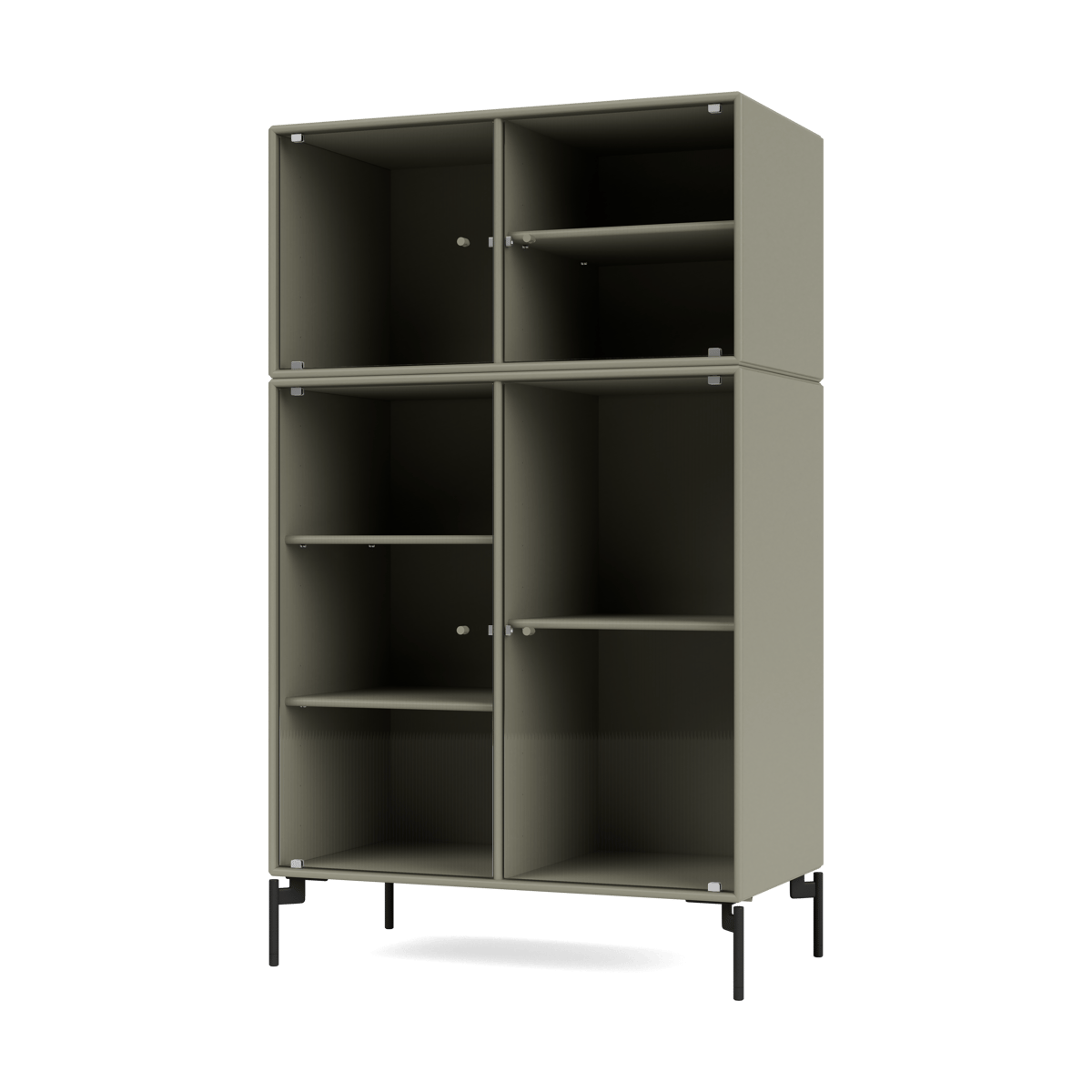 Montana Ripple III vitrineskap 69,6 x 117,6 x 38 cm Fennel-ben black
