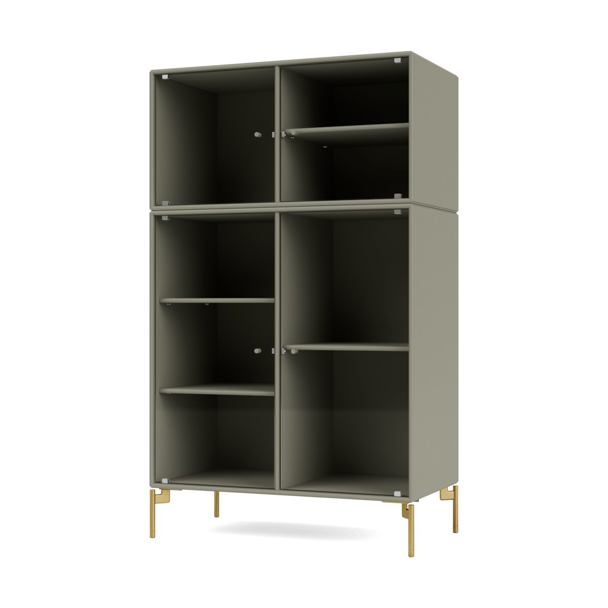 Montana Ripple III vitrineskap 69,6 x 117,6 x 38 cm Fennel-ben brass