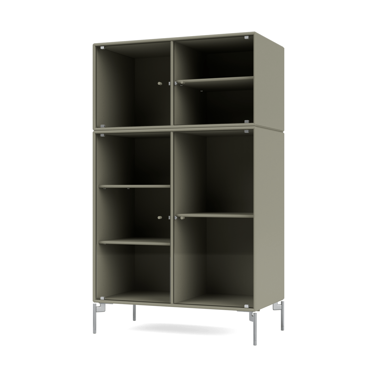 Montana Ripple III vitrineskap 69,6 x 117,6 x 38 cm Fennel-ben chrome
