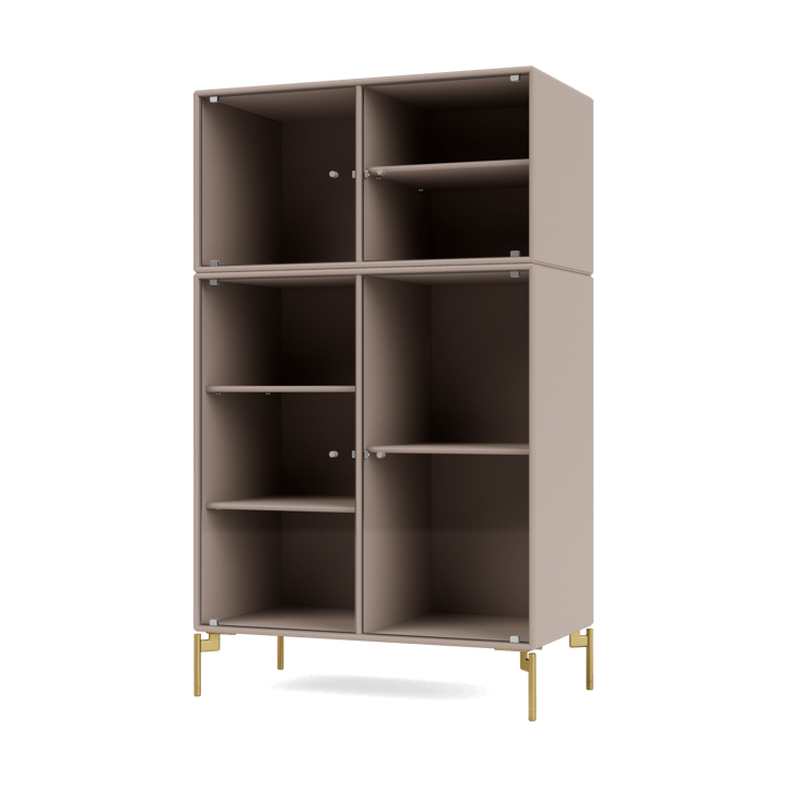 Ripple III vitrineskap 69,6 x 117,6 x 38 cm - Mushroom-ben brass - Montana