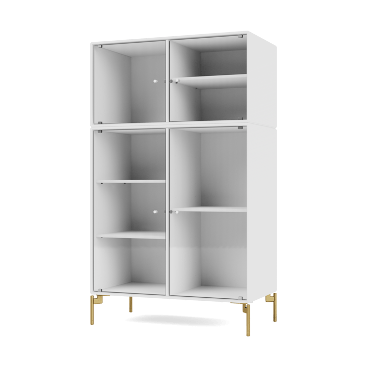 Ripple III vitrineskap 69,6 x 117,6 x 38 cm - NewWhite-ben brass - Montana