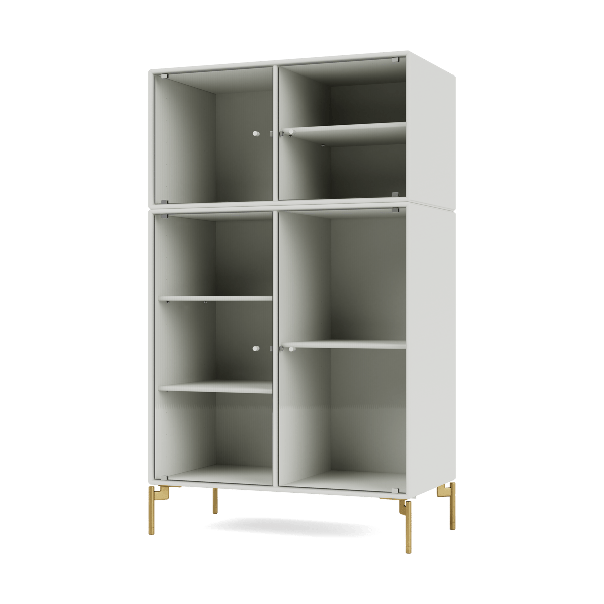 Montana Ripple III vitrineskap 69,6 x 117,6 x 38 cm Nordic-ben brass