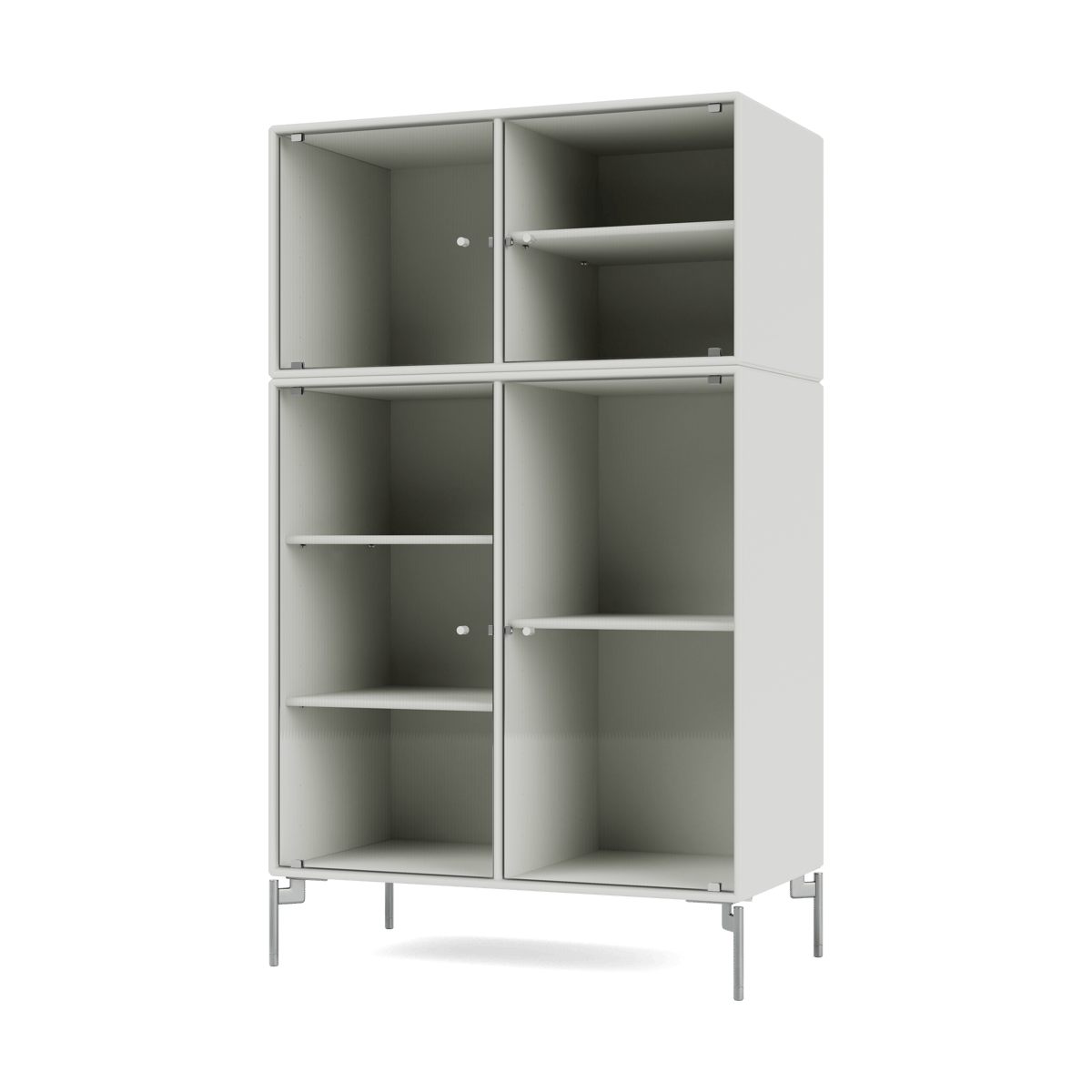 Montana Ripple III vitrineskap 69,6 x 117,6 x 38 cm Nordic-ben chrome