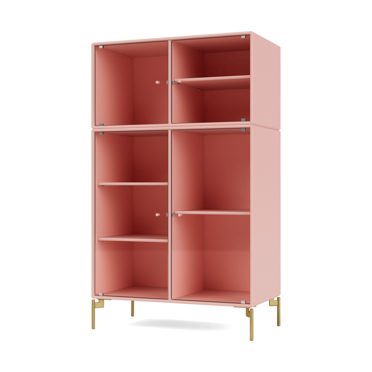 Montana Ripple III vitrineskap 69,6 x 117,6 x 38 cm Ruby-ben brass