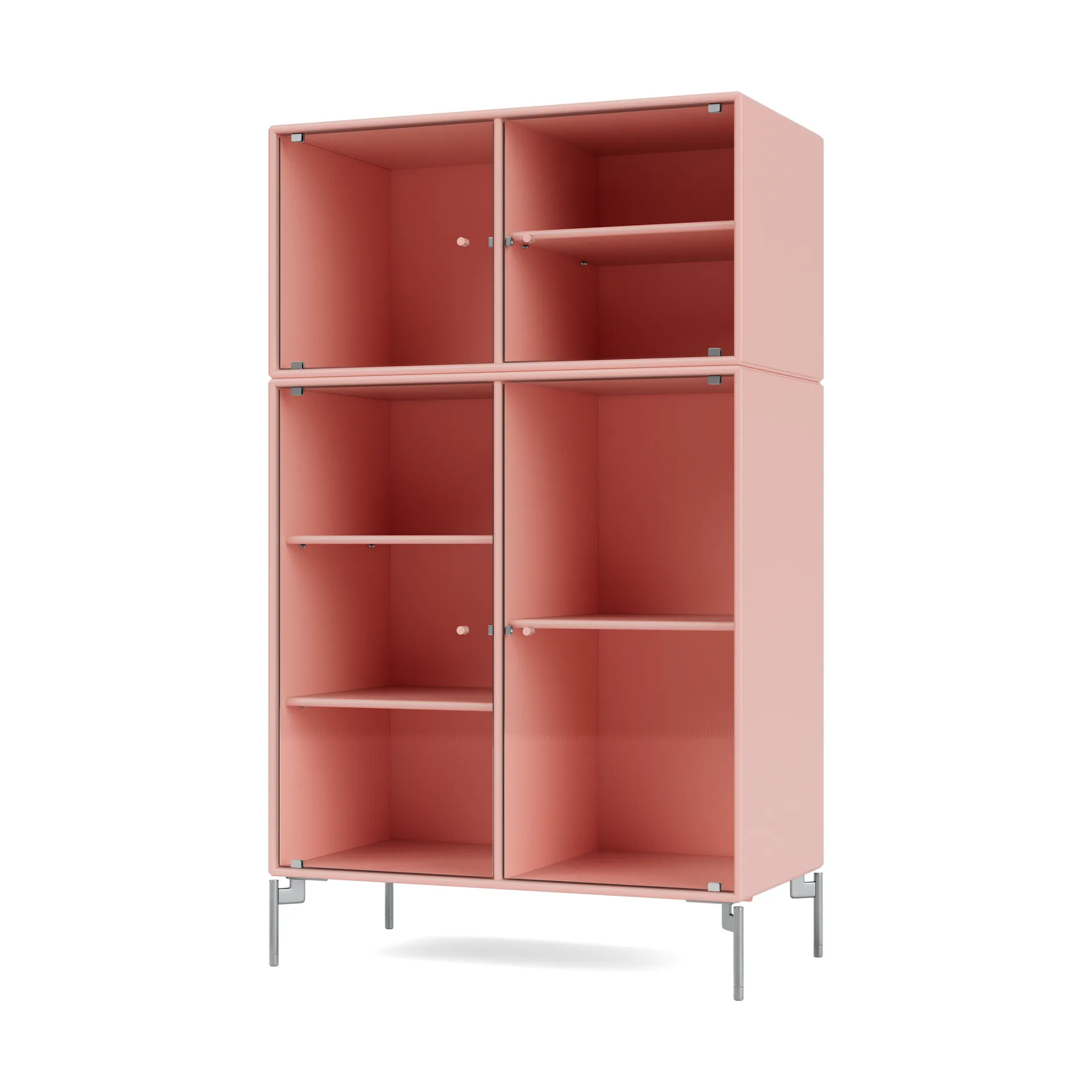 Ripple III vitrineskap 69,6 x 117,6 x 38 cm, Ruby-ben chrome Montana