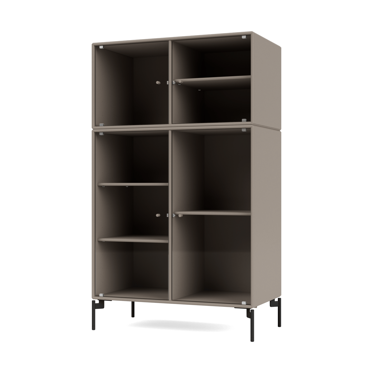 Montana Ripple III vitrineskap 69,6 x 117,6 x 38 cm Truffle-ben black