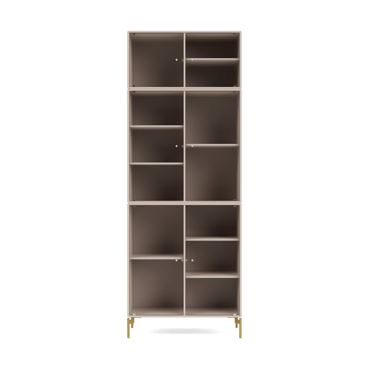 Montana Ripple IV vitrineskap 69,6 x 187,2 x 38 cm Clay-ben brass
