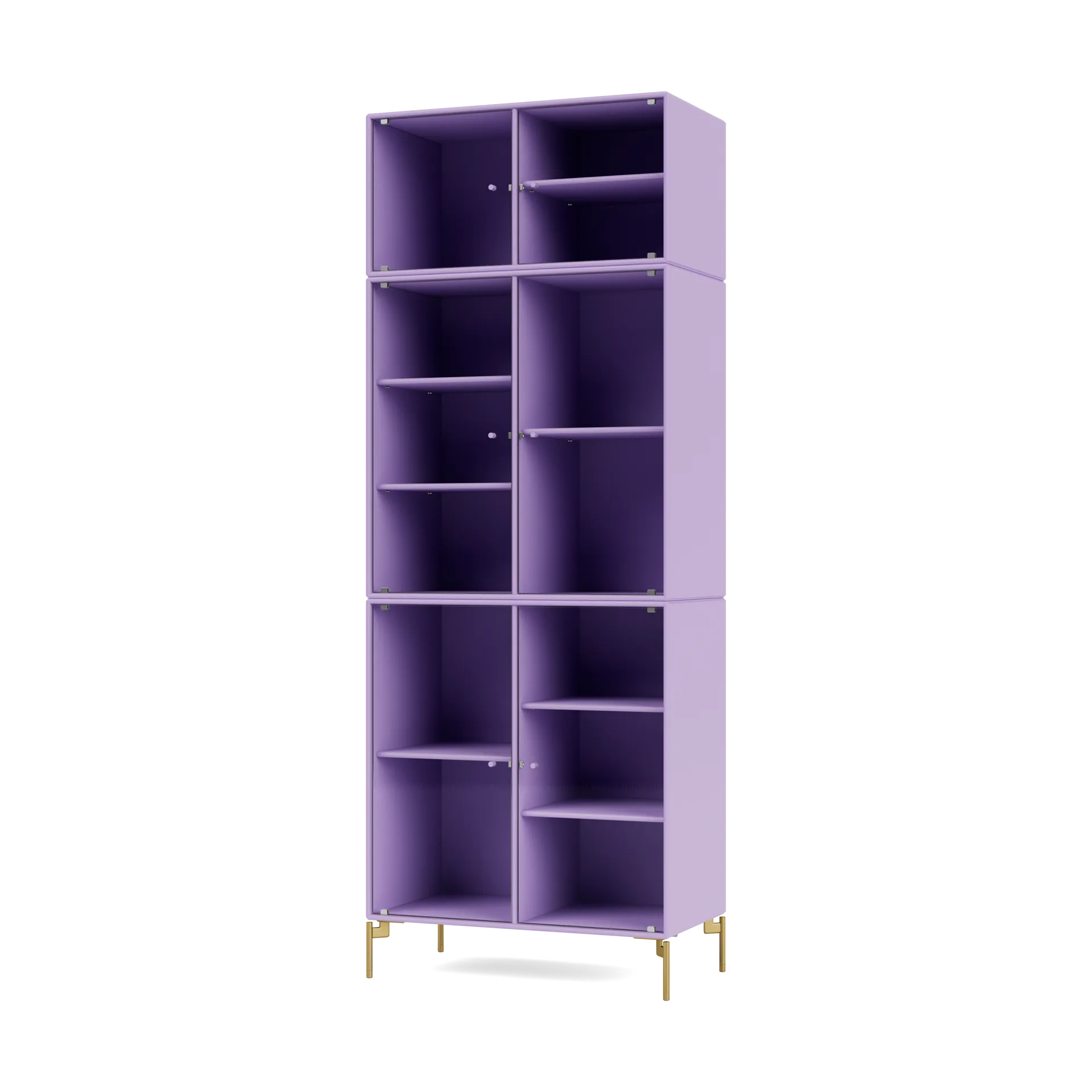 Ripple IV vitrineskap 69,6 x 187,2 x 38 cm, Iris-ben brass Montana