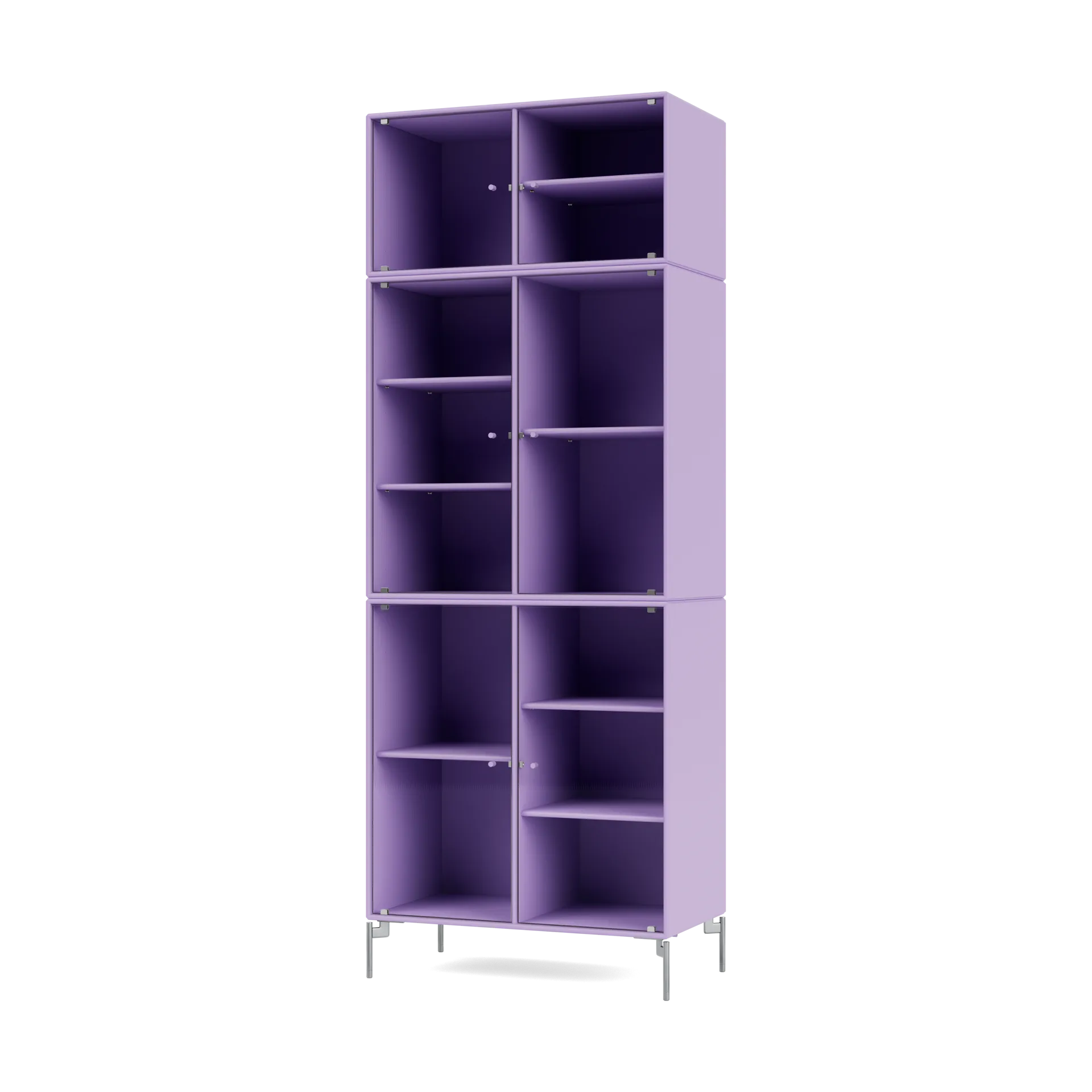 Ripple IV vitrineskap 69,6 x 187,2 x 38 cm, Iris-ben chrome Montana