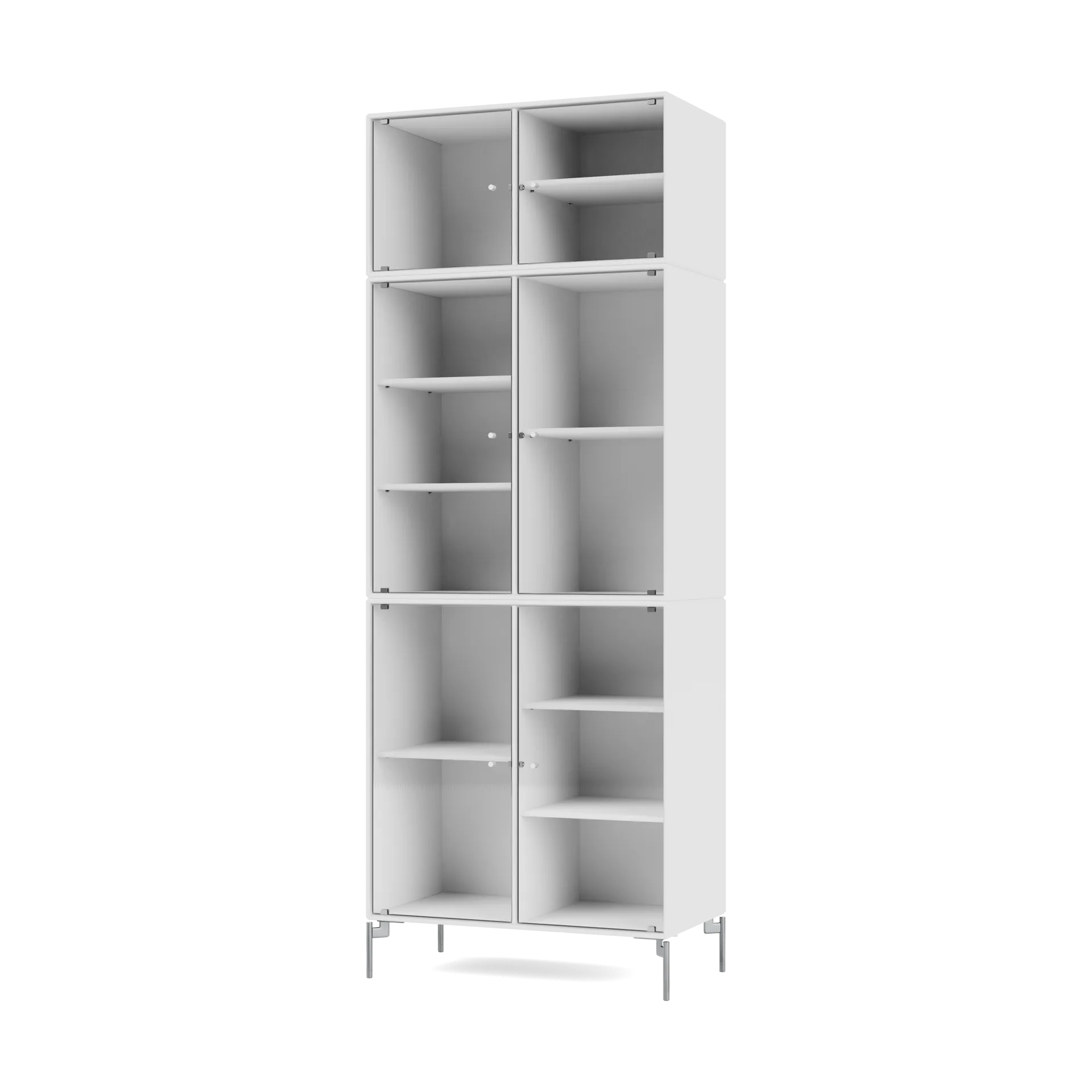 Ripple IV vitrineskap 69,6 x 187,2 x 38 cm, NewWhite-ben chrome Montana