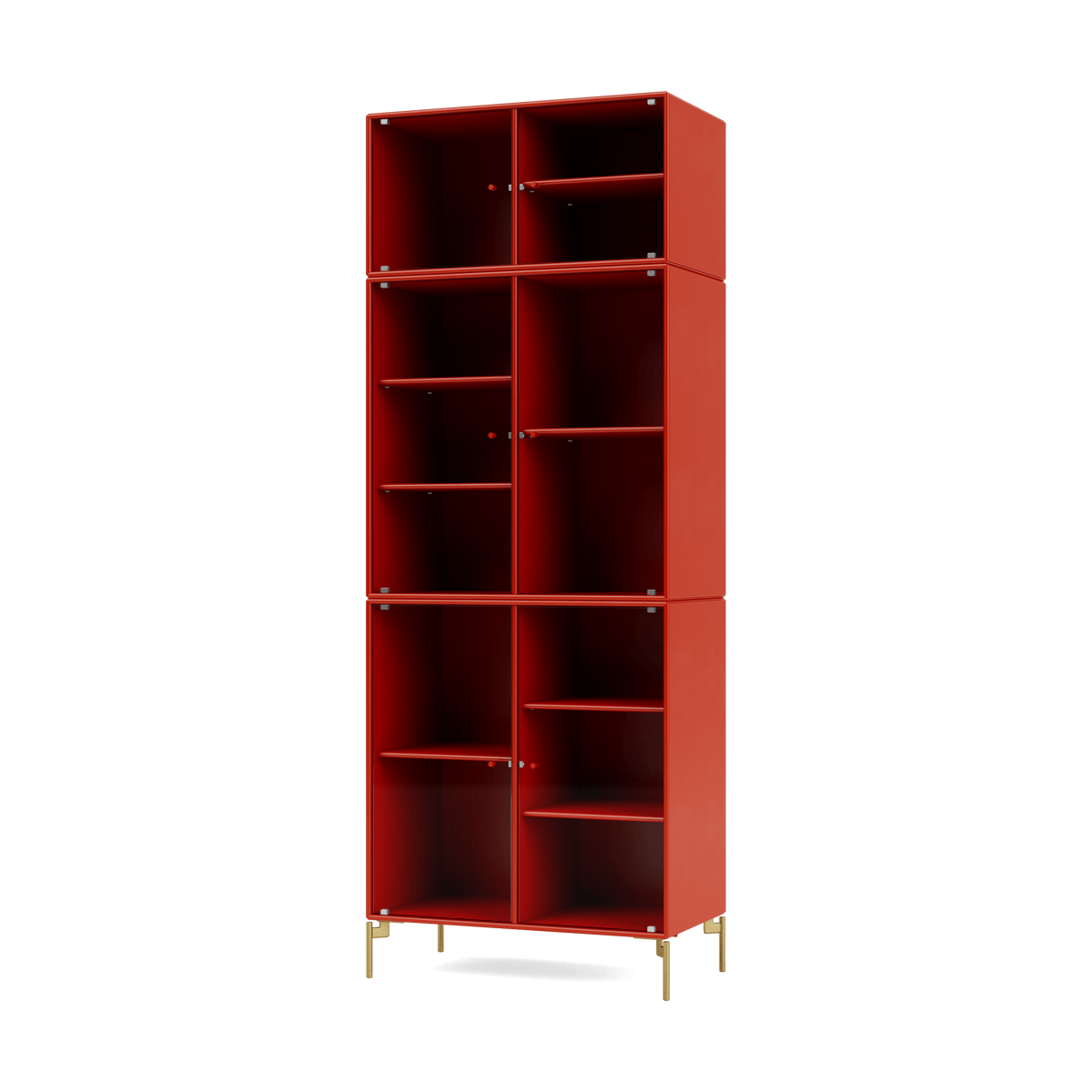Montana Ripple IV vitrineskap 69,6 x 187,2 x 38 cm Rosehip-ben brass