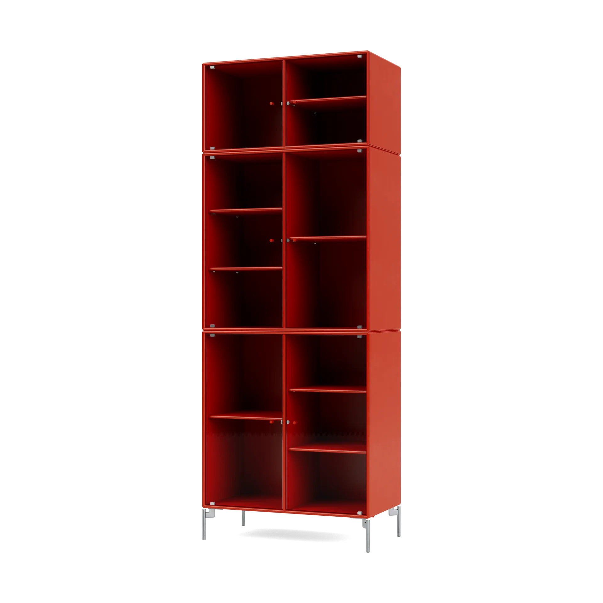 Ripple IV vitrineskap 69,6 x 187,2 x 38 cm, Rosehip-ben chrome Montana