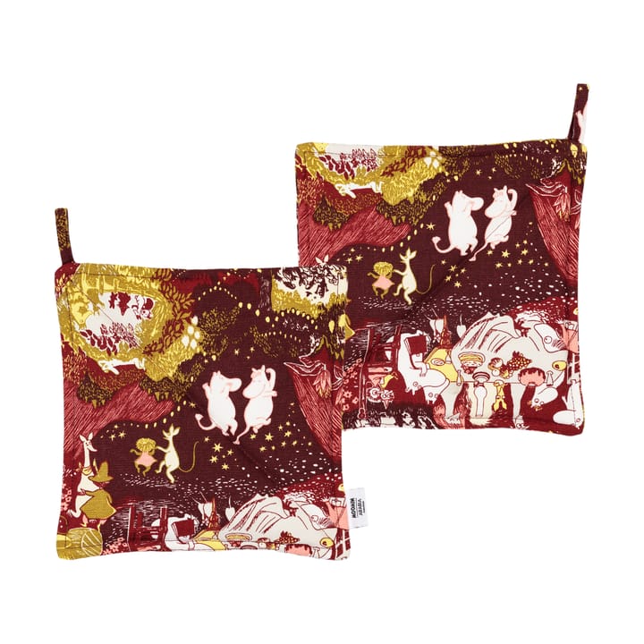 Festlige øyeblikk Mummitrollet grytekluter 2-pakk - 22x22 cm - Moomin Arabia