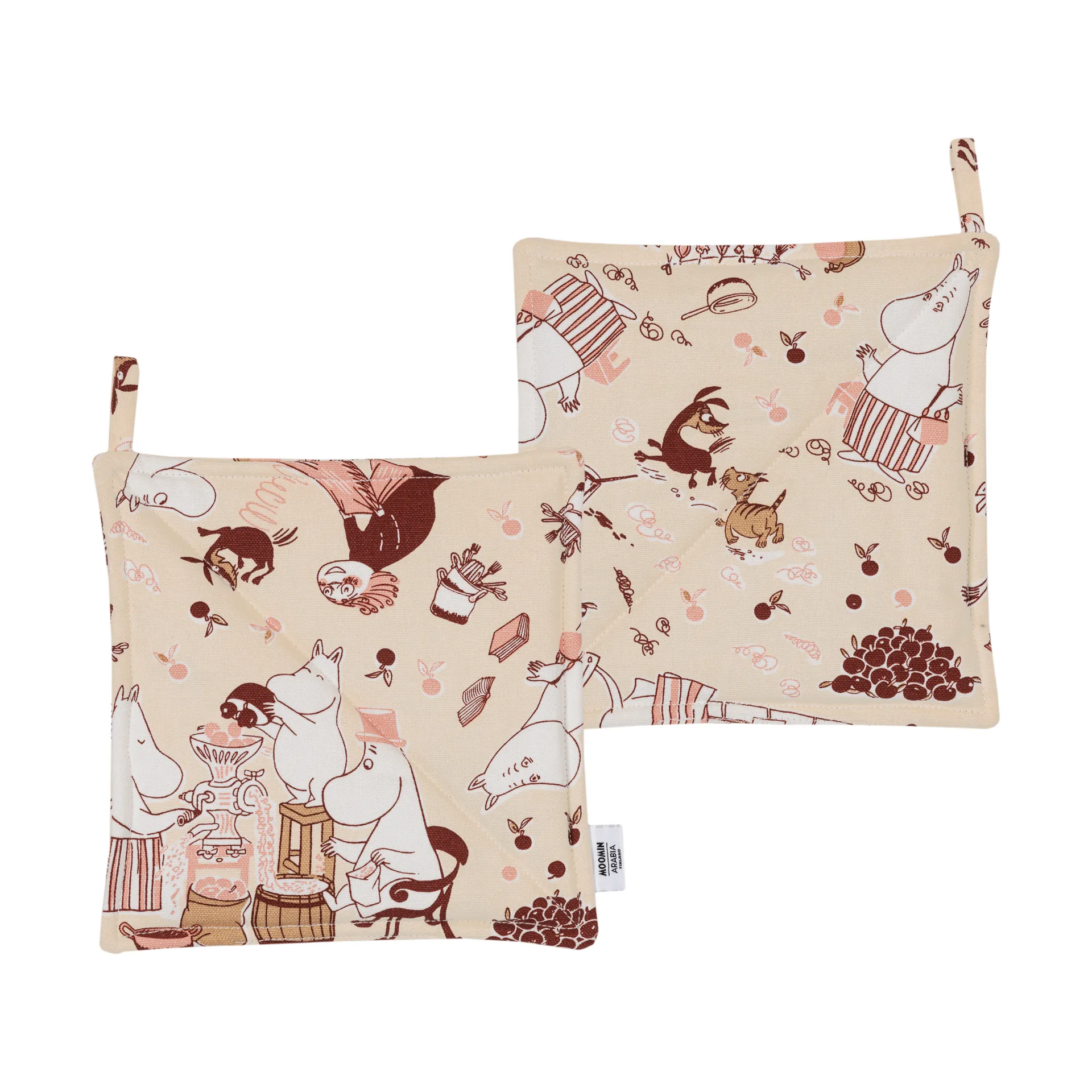 Grytekluter Mummi Husarbeid 2-pk, 22x22 cm Moomin Arabia