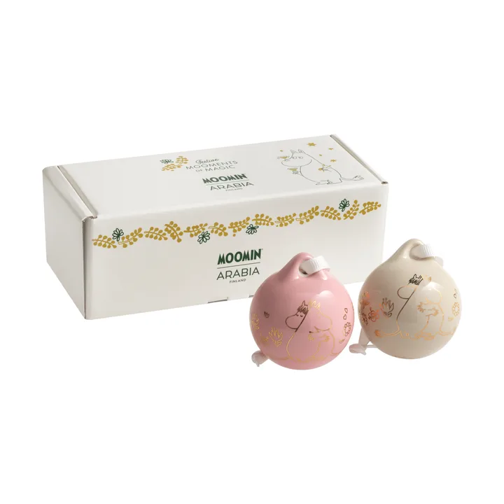 Kärlek Mummijulekule - Gull, 5 cm, 2-pakning - Moomin Arabia