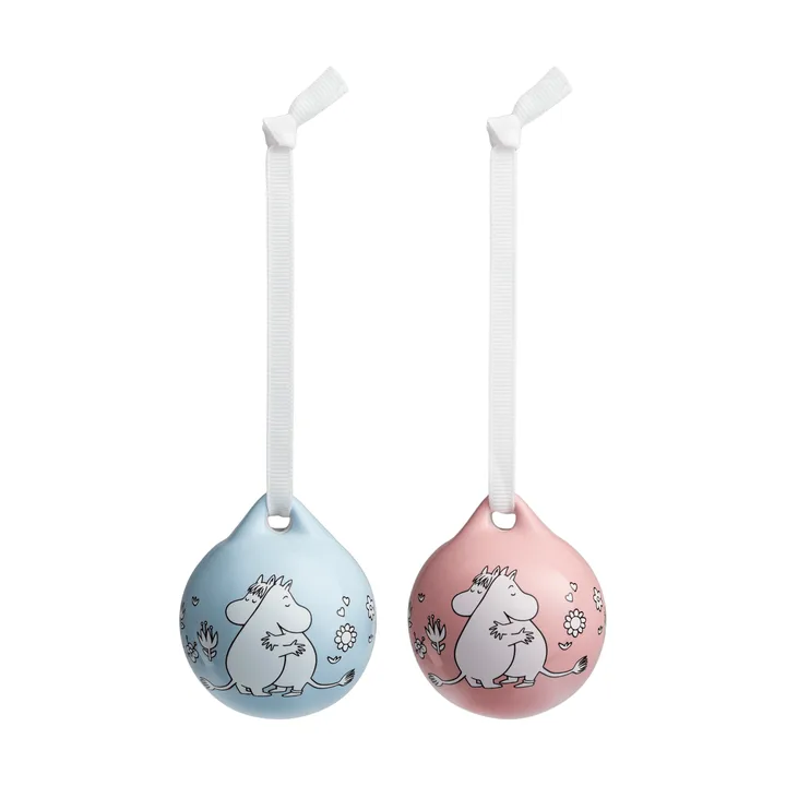Kärlek Mummijulekule - Rosa-blå, 5 cm, 2-pack - Moomin Arabia
