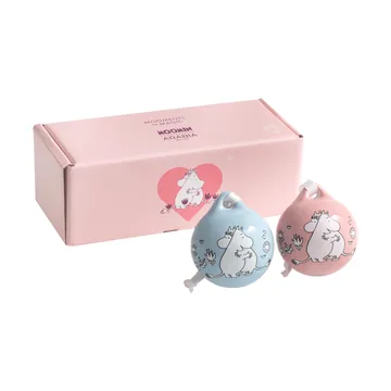 Kärlek Mummijulekule - Rosa-blå, 5 cm, 2-pack - Moomin Arabia