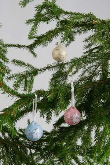 Kärlek Mummijulekule - Rosa-blå, 5 cm, 2-pack - Moomin Arabia