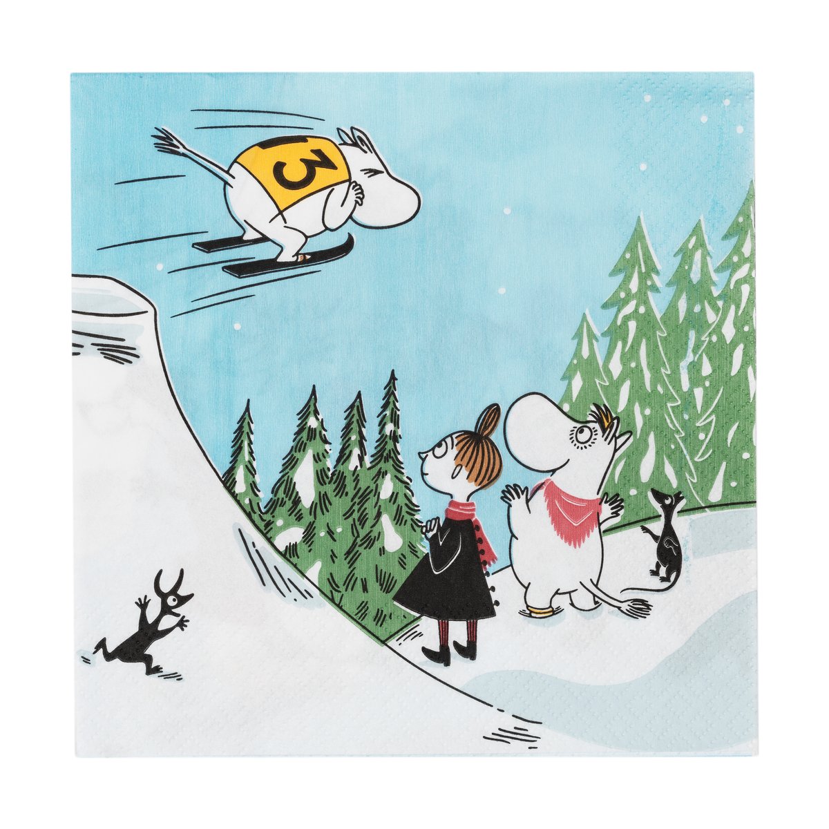MoominArabia - Mummi serviett 33x33 cm skihopp