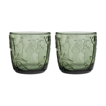 Mummi drikkeglass 28 cl 2-pack - Furugrønn - Moomin Arabia