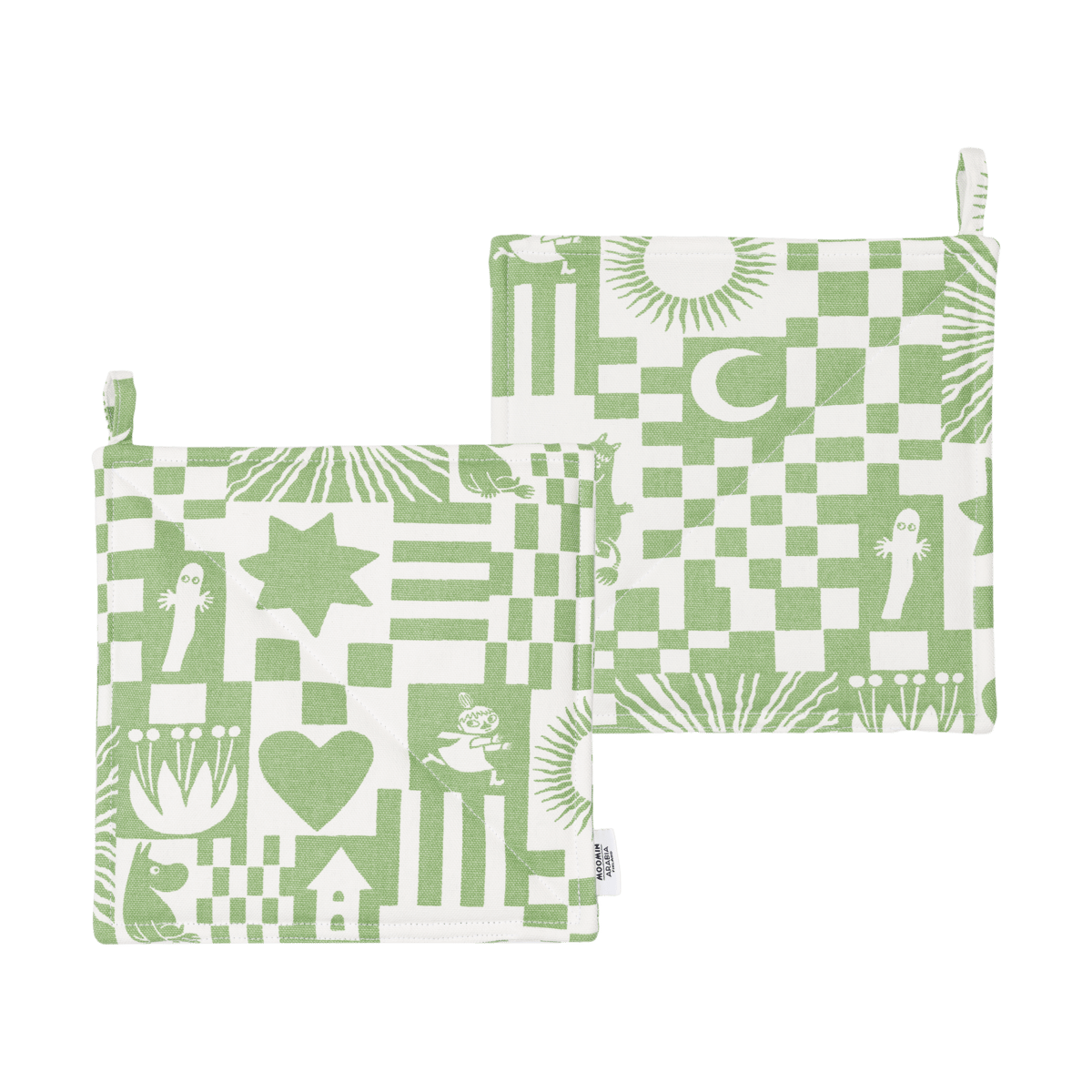 Moomin Arabia Mummi gryteklut Fest 22x22 cm, 2-pk Grnn
