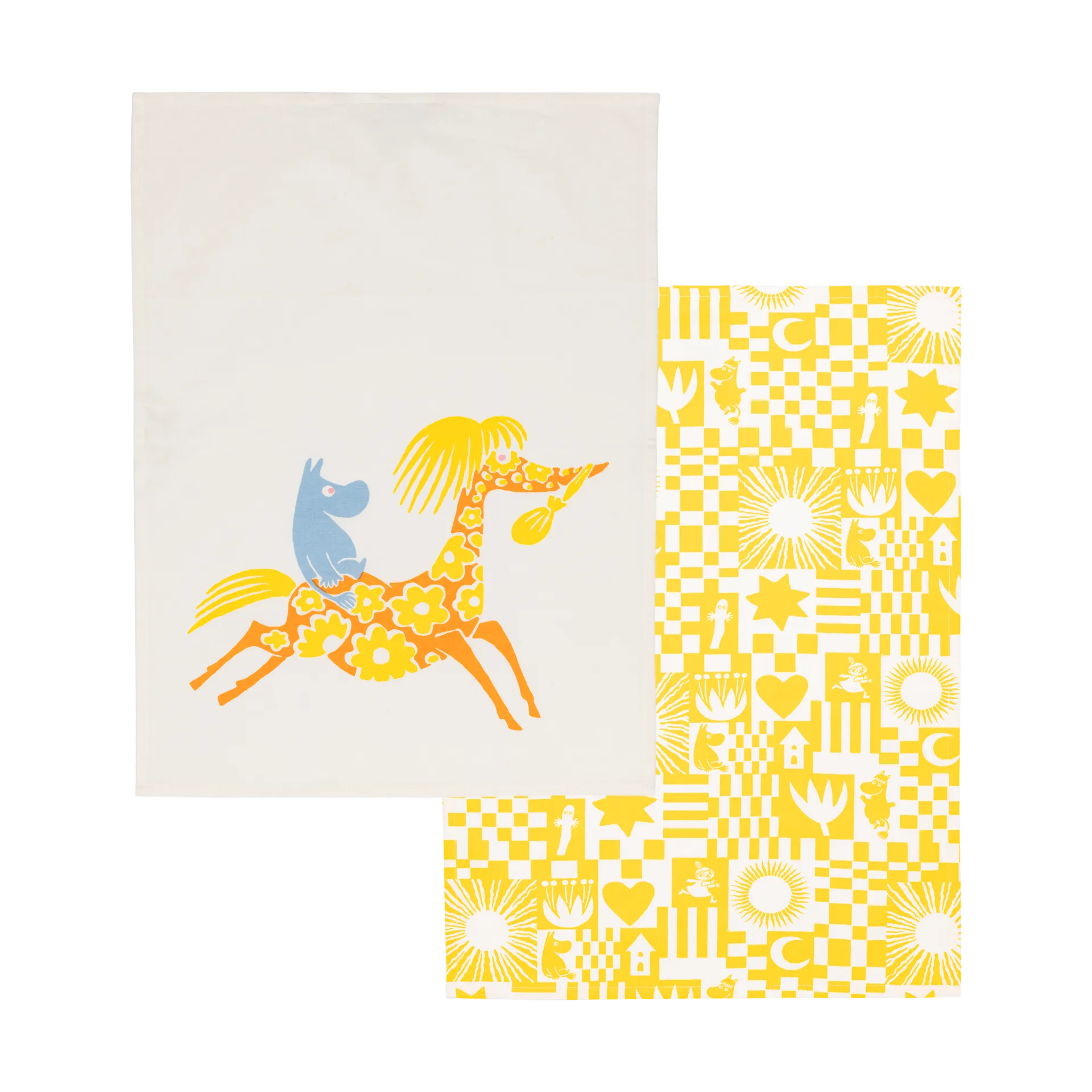 Mummi kjøkkenhåndkle Fest 50x70 cm, 2 deler, Gul Moomin Arabia
