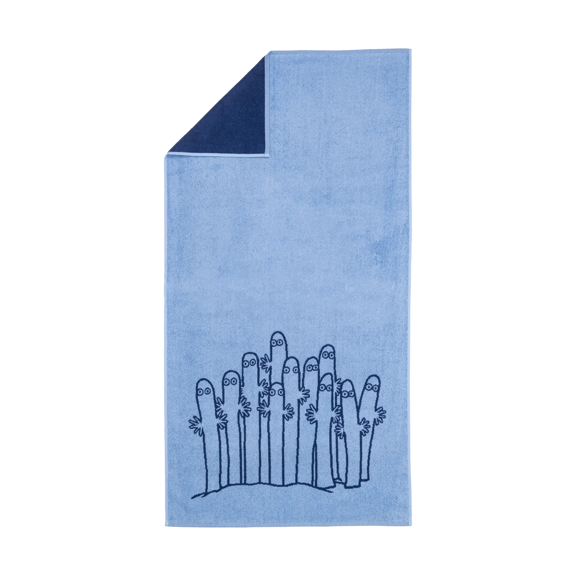 Mummitrollet badehåndkle 70 x 140 cm, Hattifnattene, blå Moomin Arabia