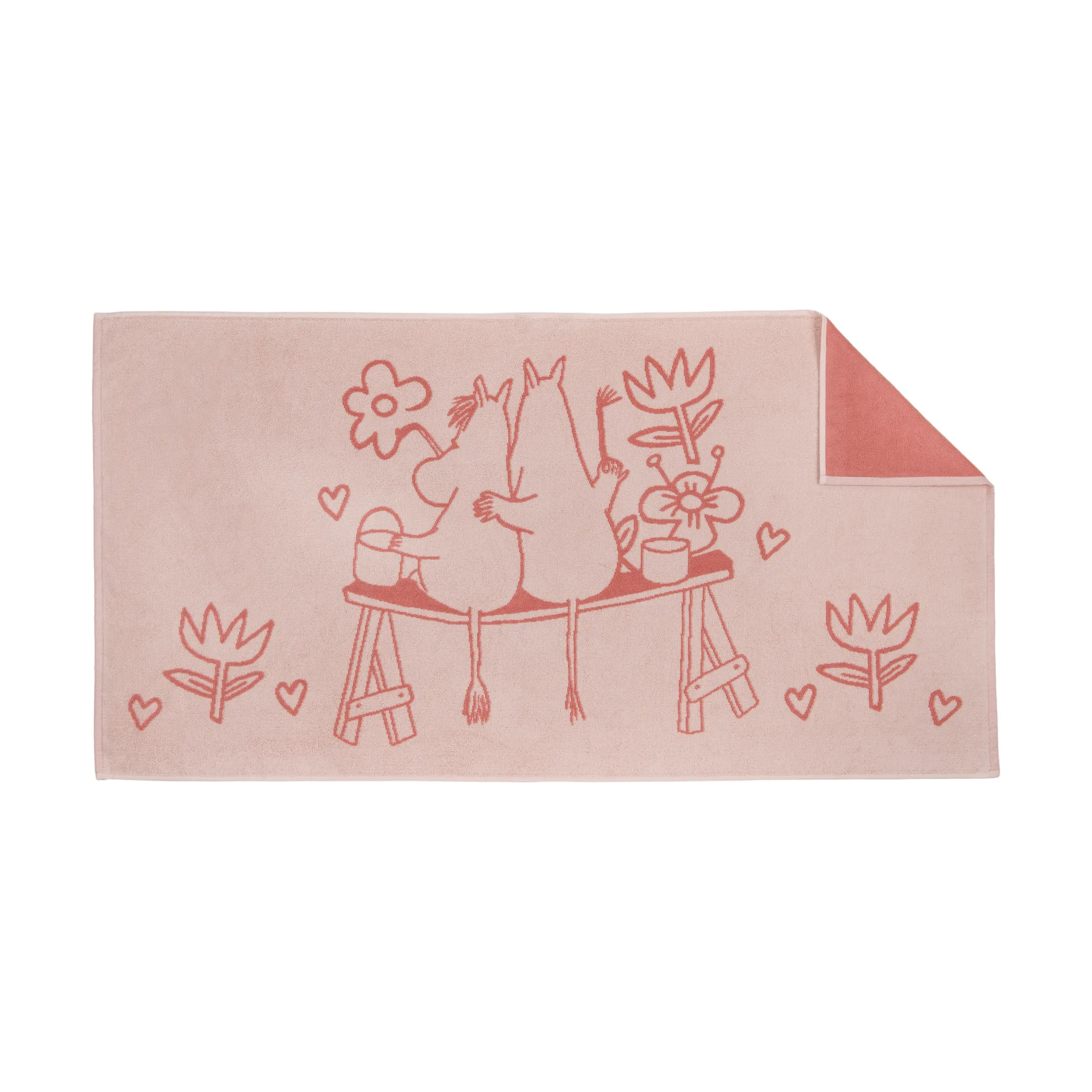 Mummitrollet badehåndkle 70 x 140 cm, Kjærlighet rosa Moomin Arabia
