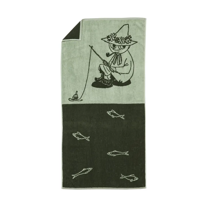 Mummitrollet badehåndkle 70 x 140 cm - Snusmumrikken grønn - Moomin Arabia