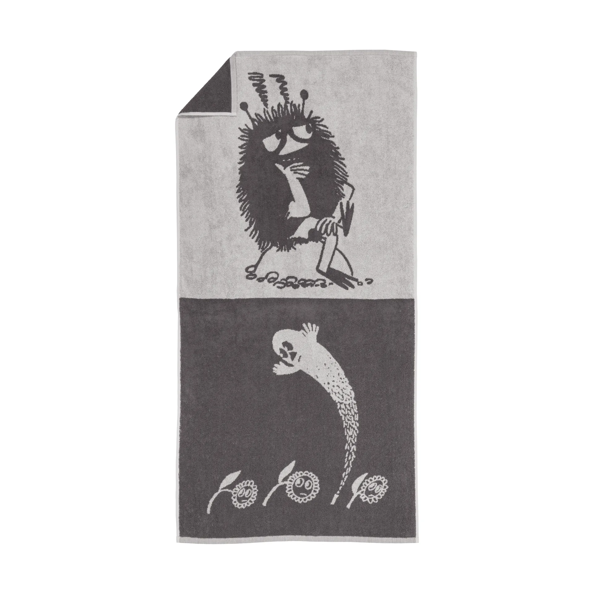 Mummitrollet badehåndkle 70 x 140 cm, Stinky, grå Moomin Arabia