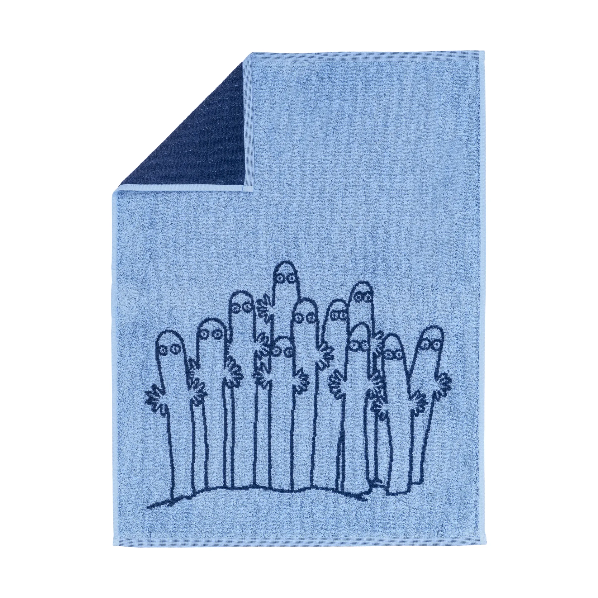 Mummitrollet håndkle 50 x 70 cm, Hattifnattene blå Moomin Arabia