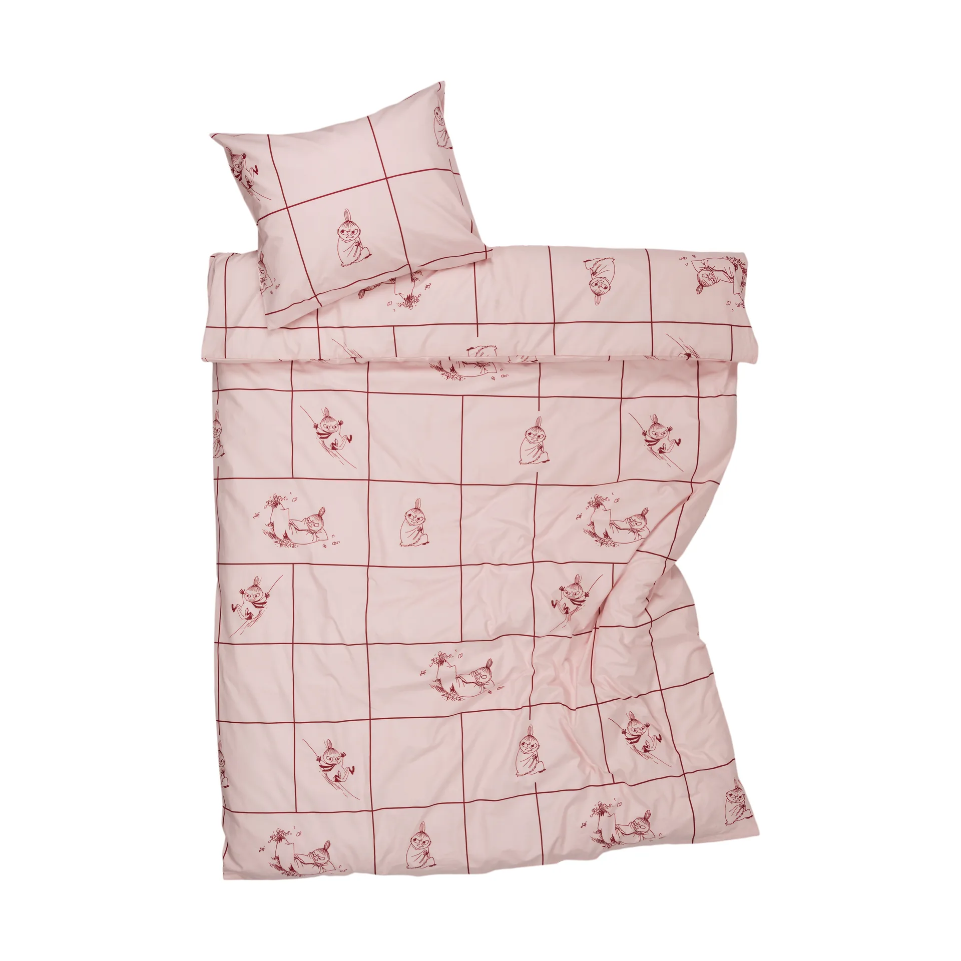 Mummitrollet sengesett 150 x 210 cm, Lille My, rutete Moomin Arabia