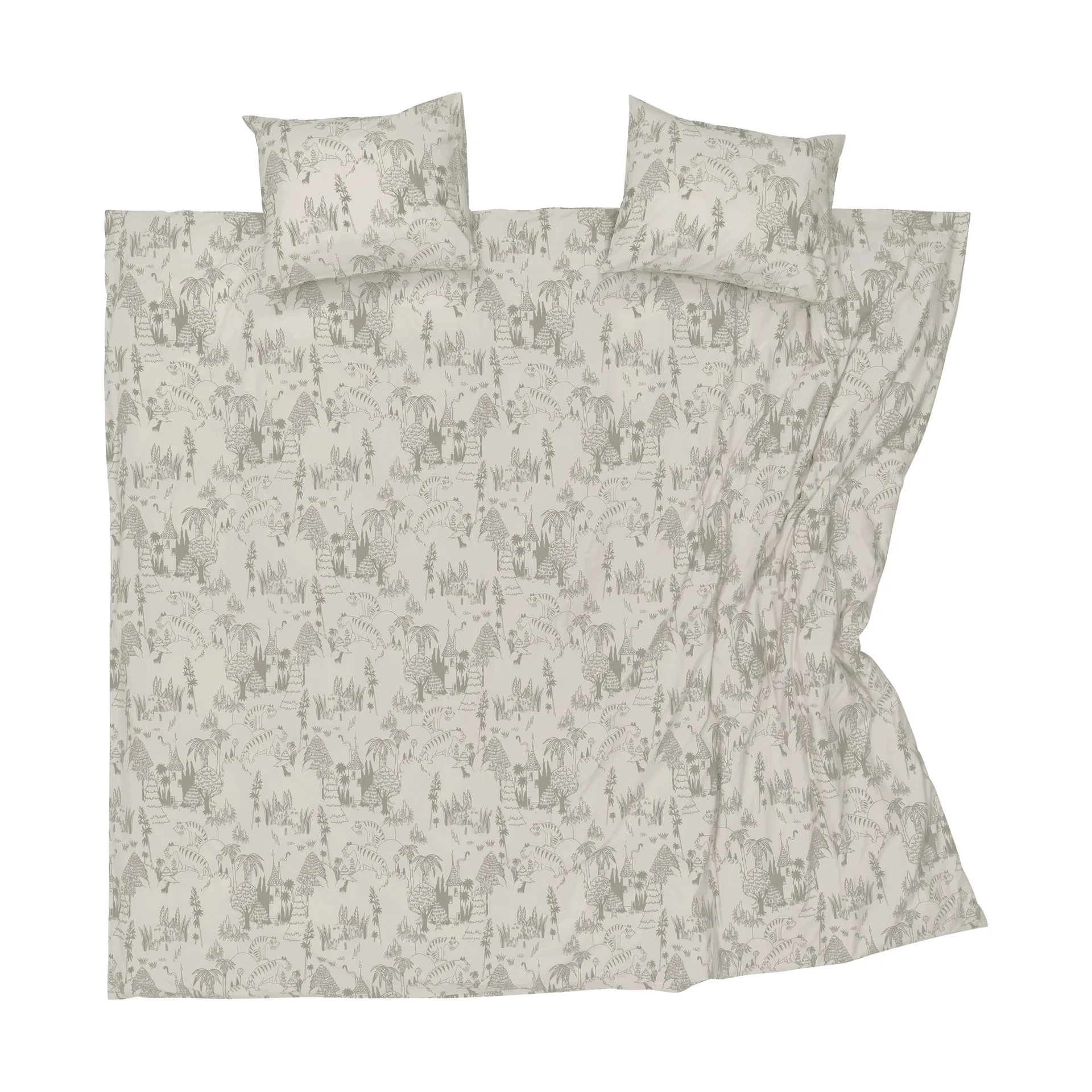 Mummitrollet sengesett 240x210 cm, Hagefest beige Moomin Arabia