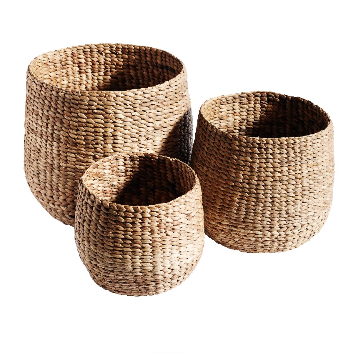 MUUBS Kurv Round 3-pakke Natural | Skandinavisk Design | Oppbevaringskurver |