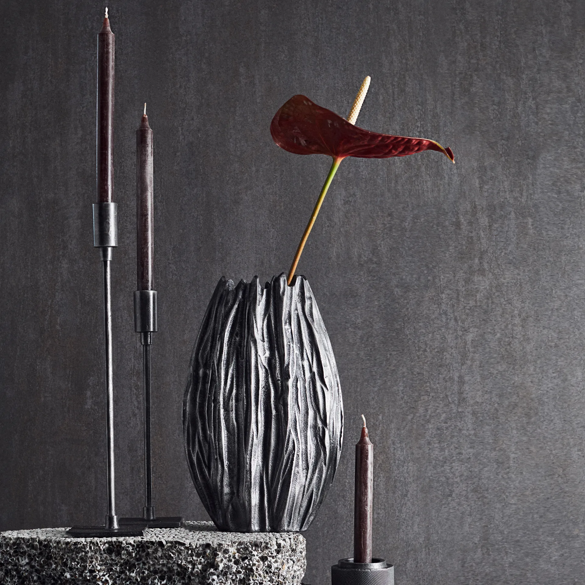 Moment vase L 32 cm, Grå MUUBS